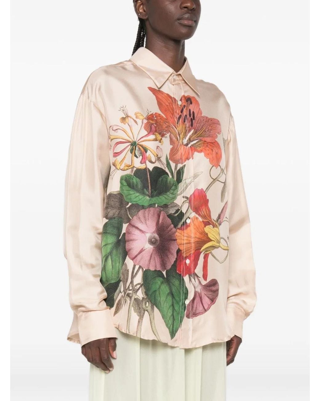 Pierre Louis Mascia White Printed Silk Shirt