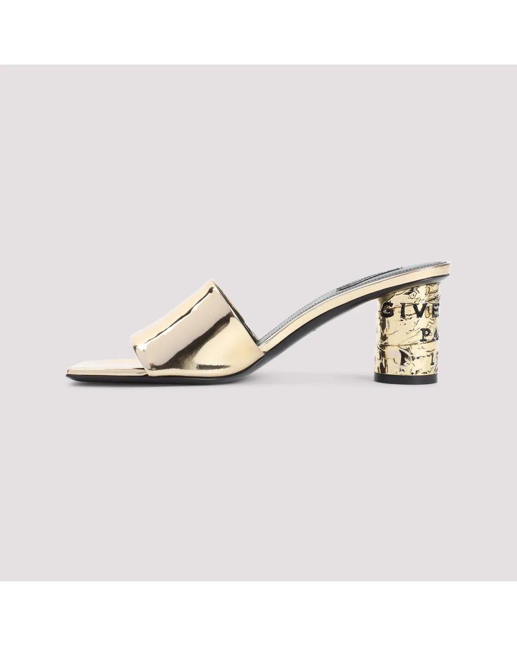 Givenchy Metallic Golden Calf Leather Mules