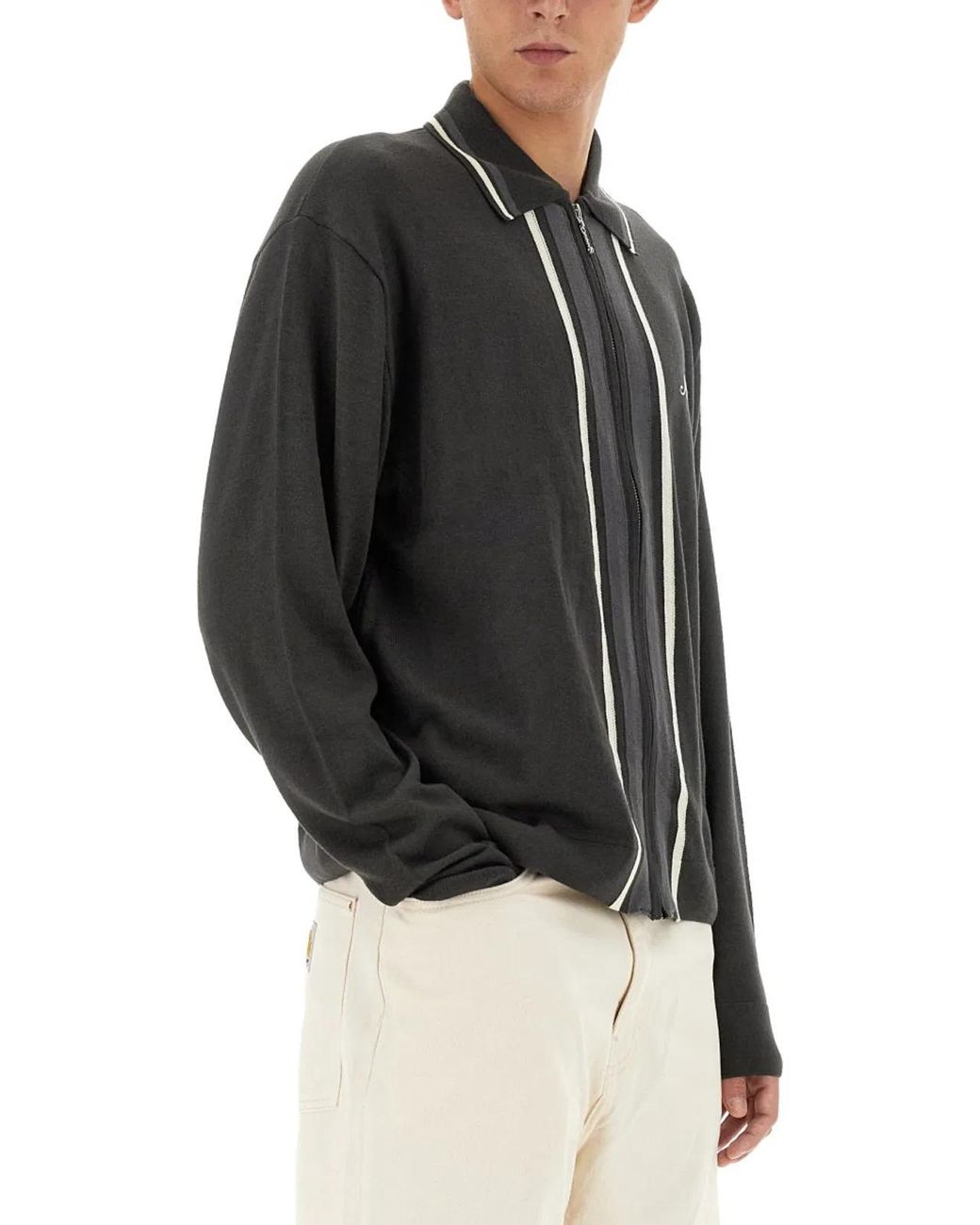 AWAKE NY Black Shirt With Zip for men