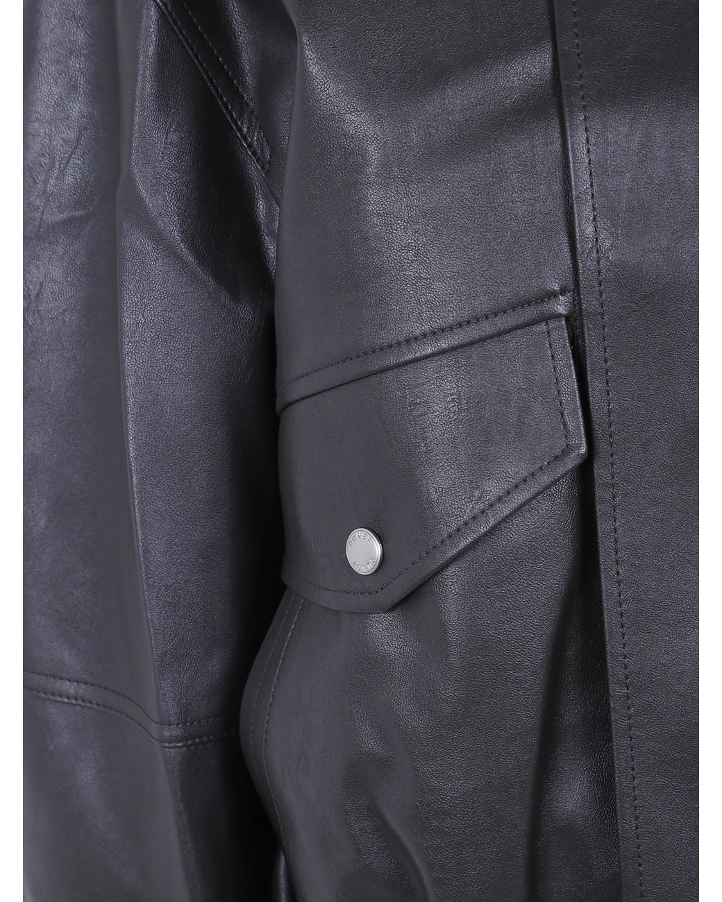 DUNST Gray Cropped Alter-Leather Blouson