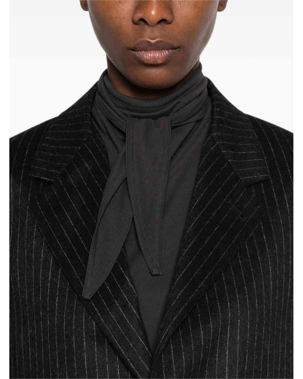 Barena Black Pinstripe-Pattern Notched-Lapels Jacket