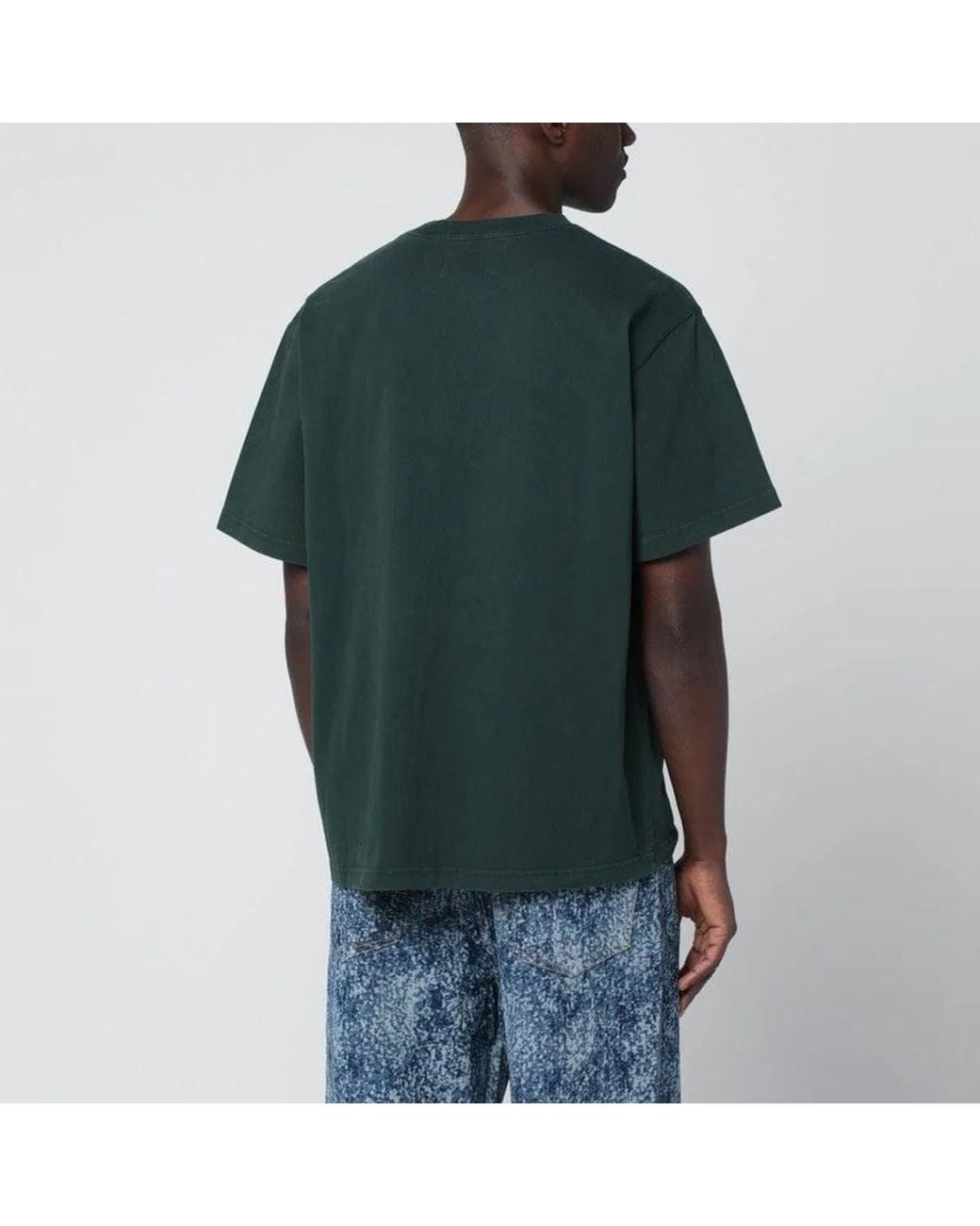 AWAKE NY Green Crewneck Tshirt With Logo for men