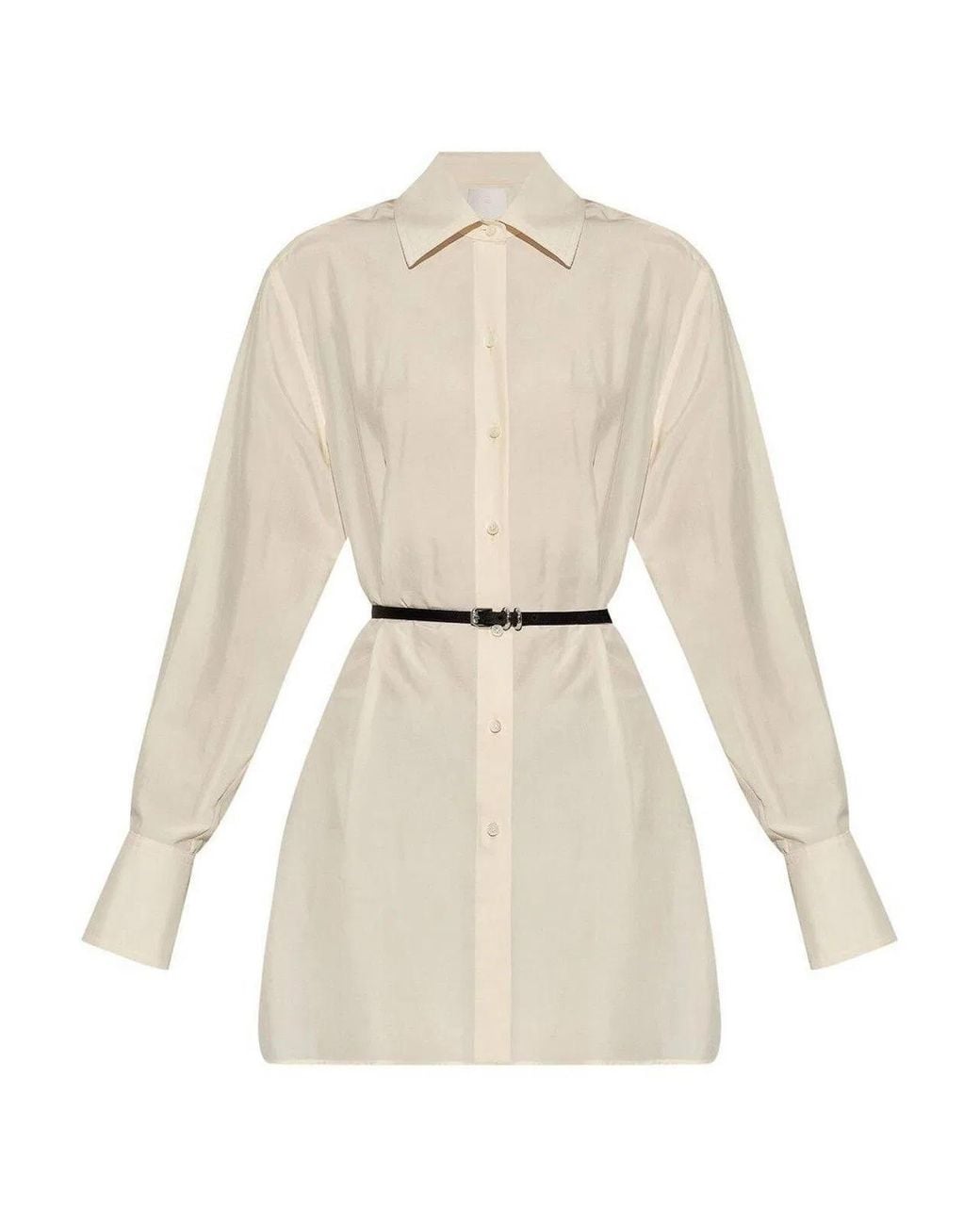 Givenchy White Long Shirt With 'Voyou' Belt