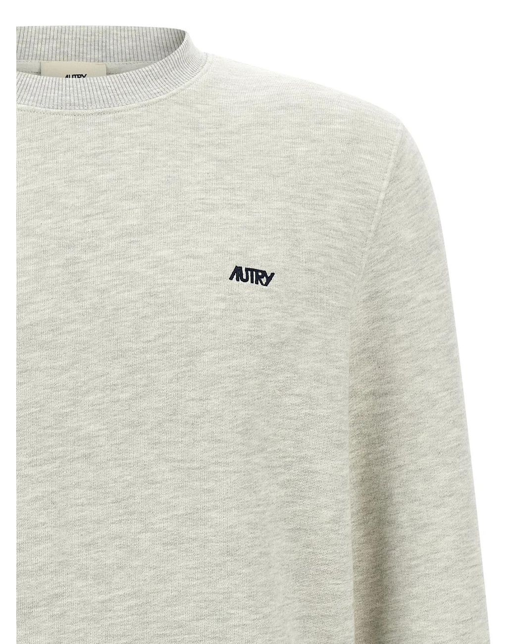 Autry White Logo Embroidery Sweatshirt for men