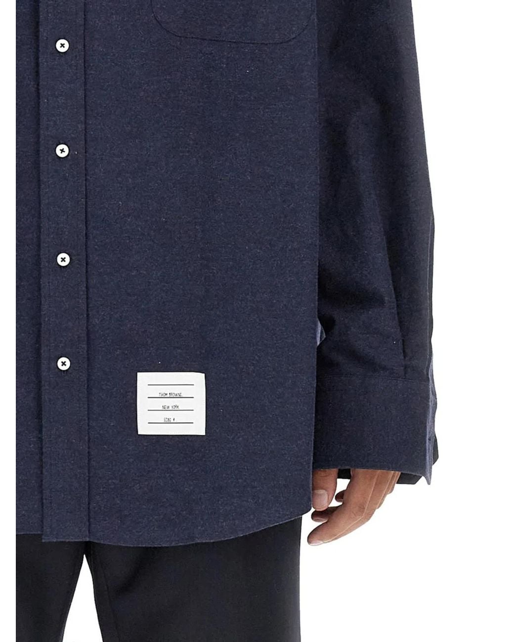 Thom Browne Blue 4Bar Shirt for men