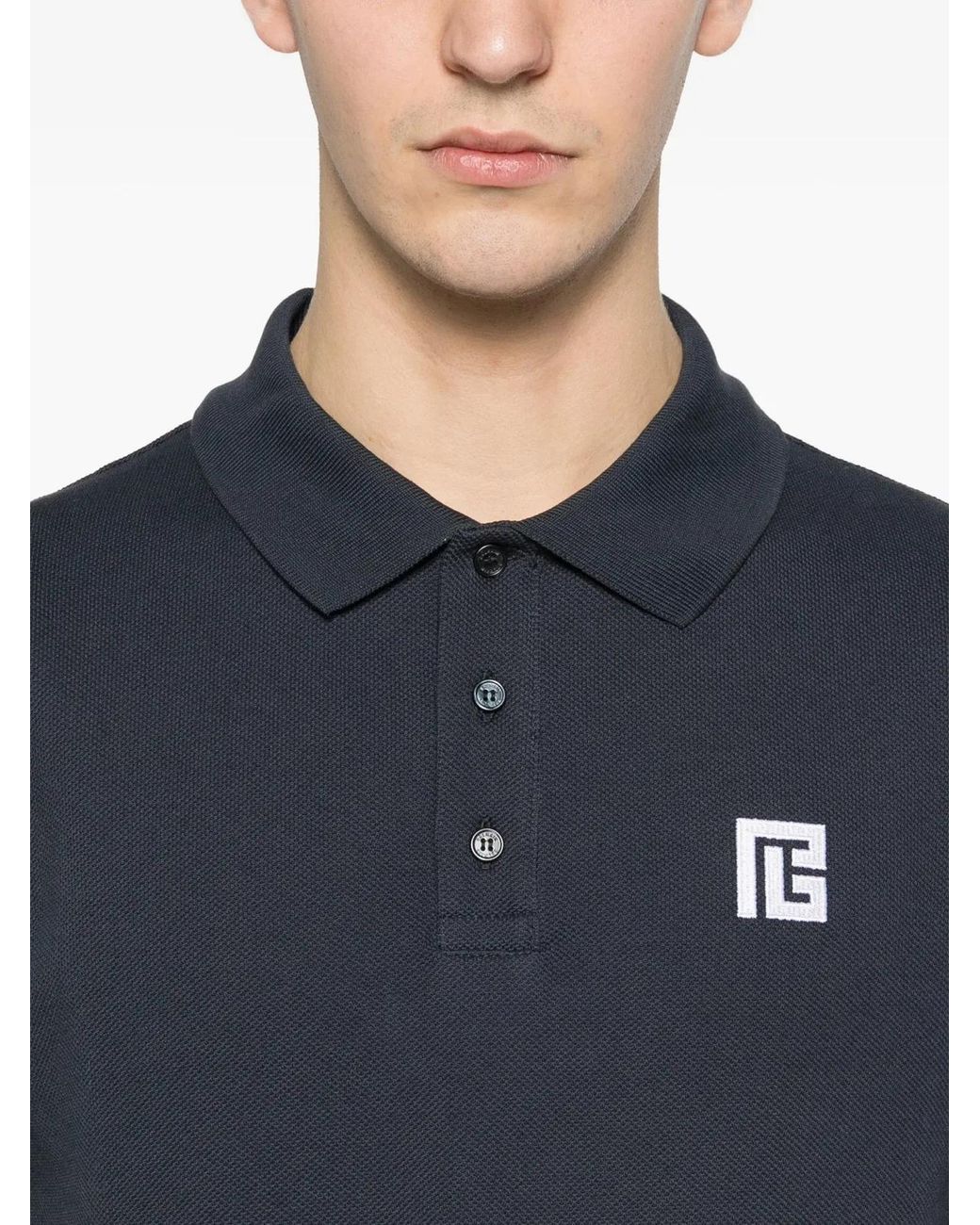 Balmain Blue Classic Ss Polo for men