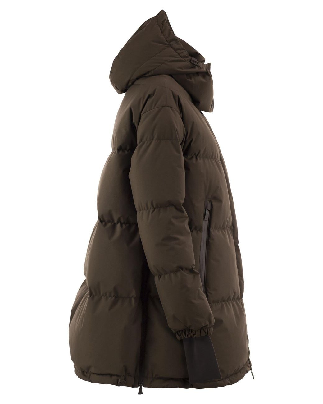 Herno Brown Medium 2-Layer Hooded Down Jacket