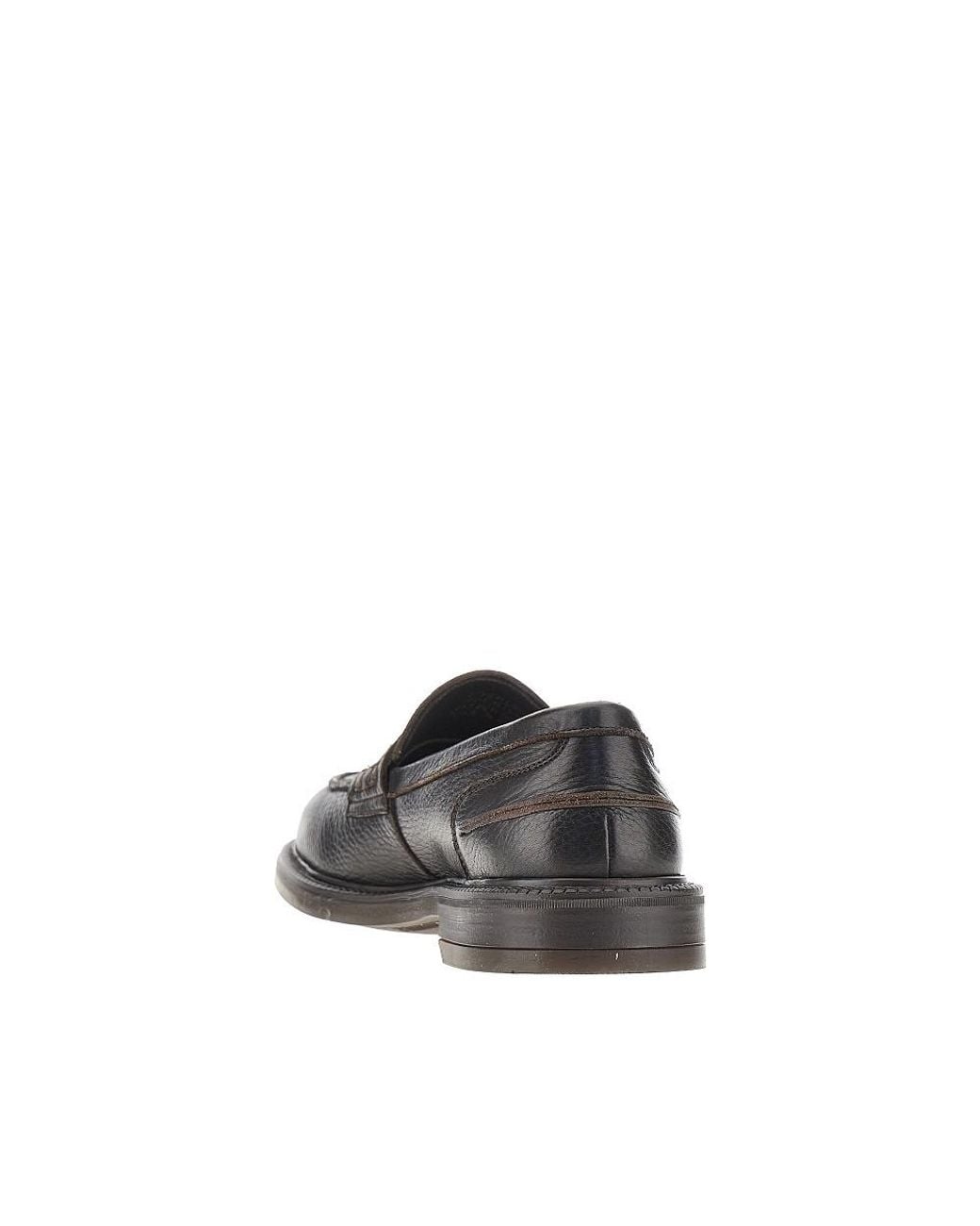JUAN LACARCEL BY CALCE Black Grained Leather Loafers for men