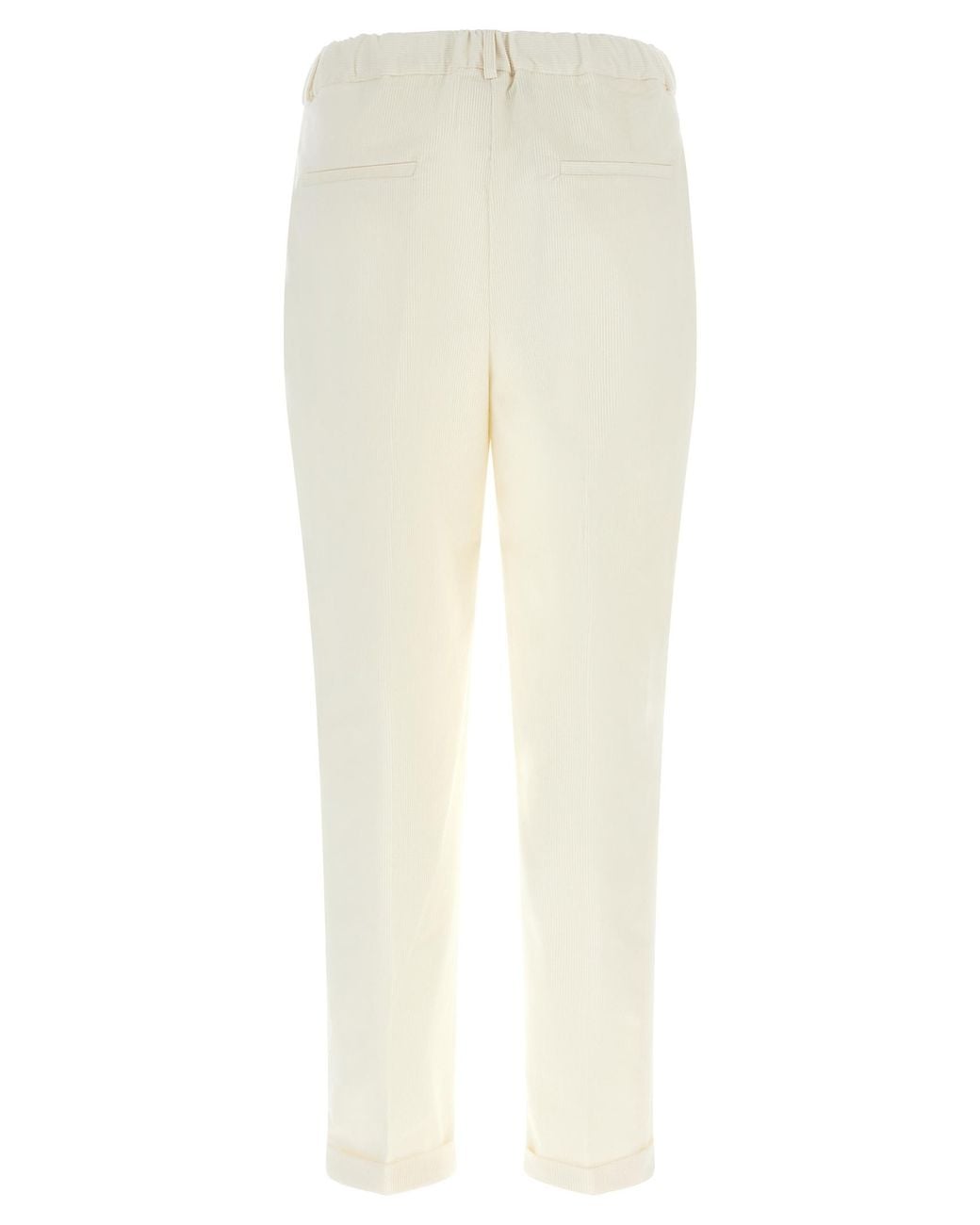 Kiton White Cotton Casual Pants