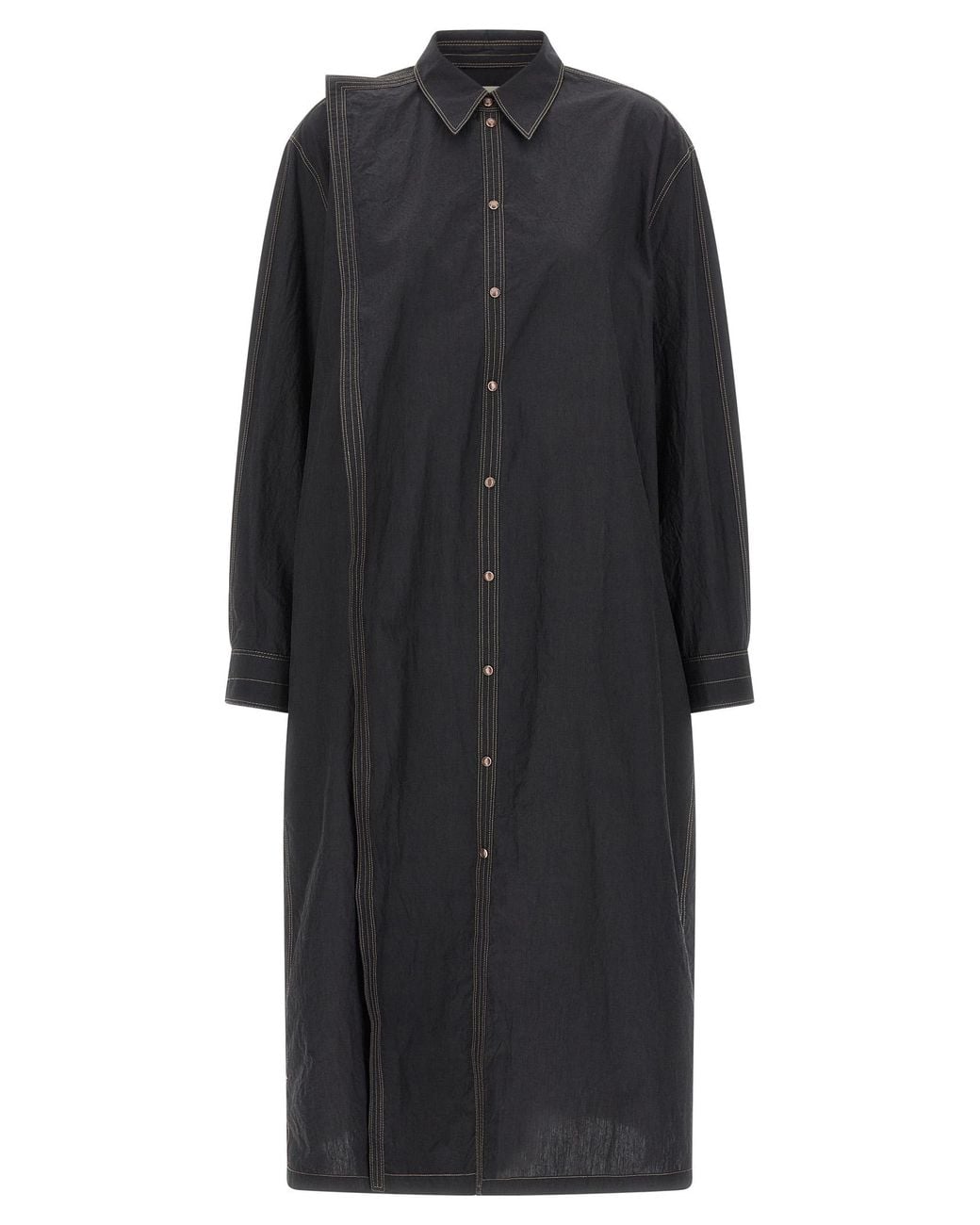 Lemaire Black 'Asymmetrical Shirt' Dress