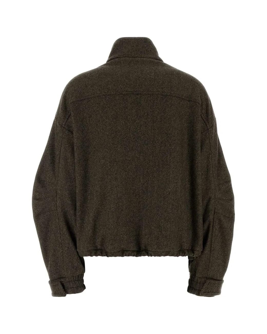 The Attico Black Embroidered Wool Blend Bomber Jacket