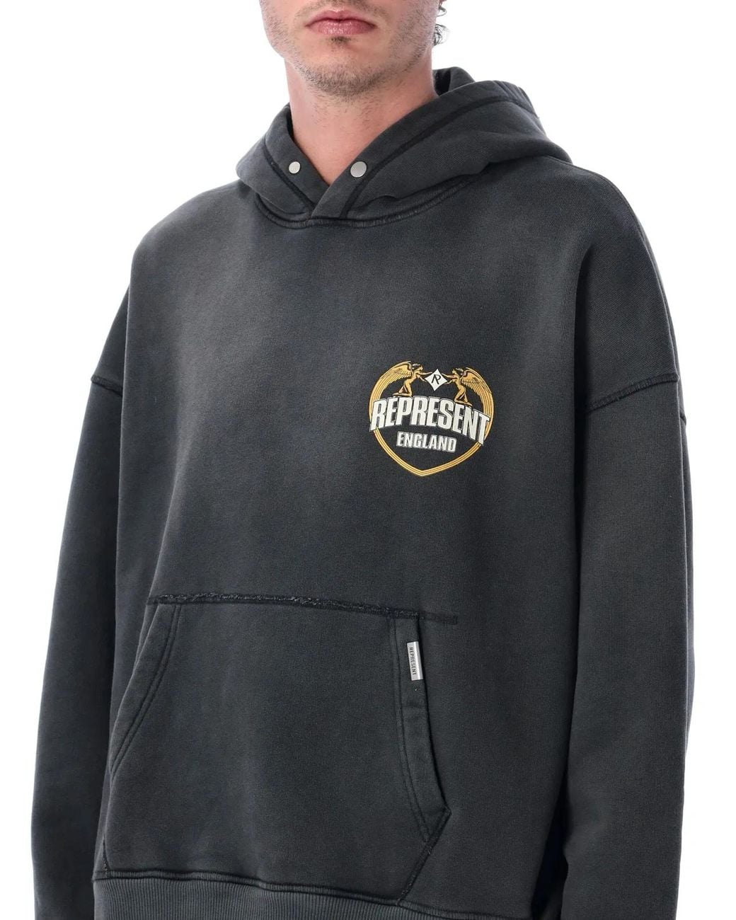Represent Blue Logo Oversized Hoodie for men