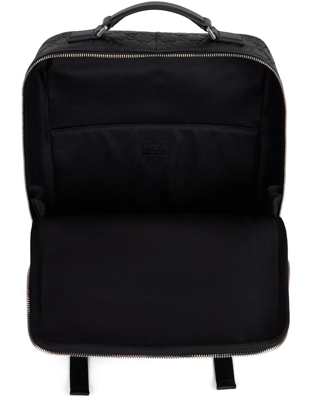 Gucci Black Medium Monogram Leather Backpack for men