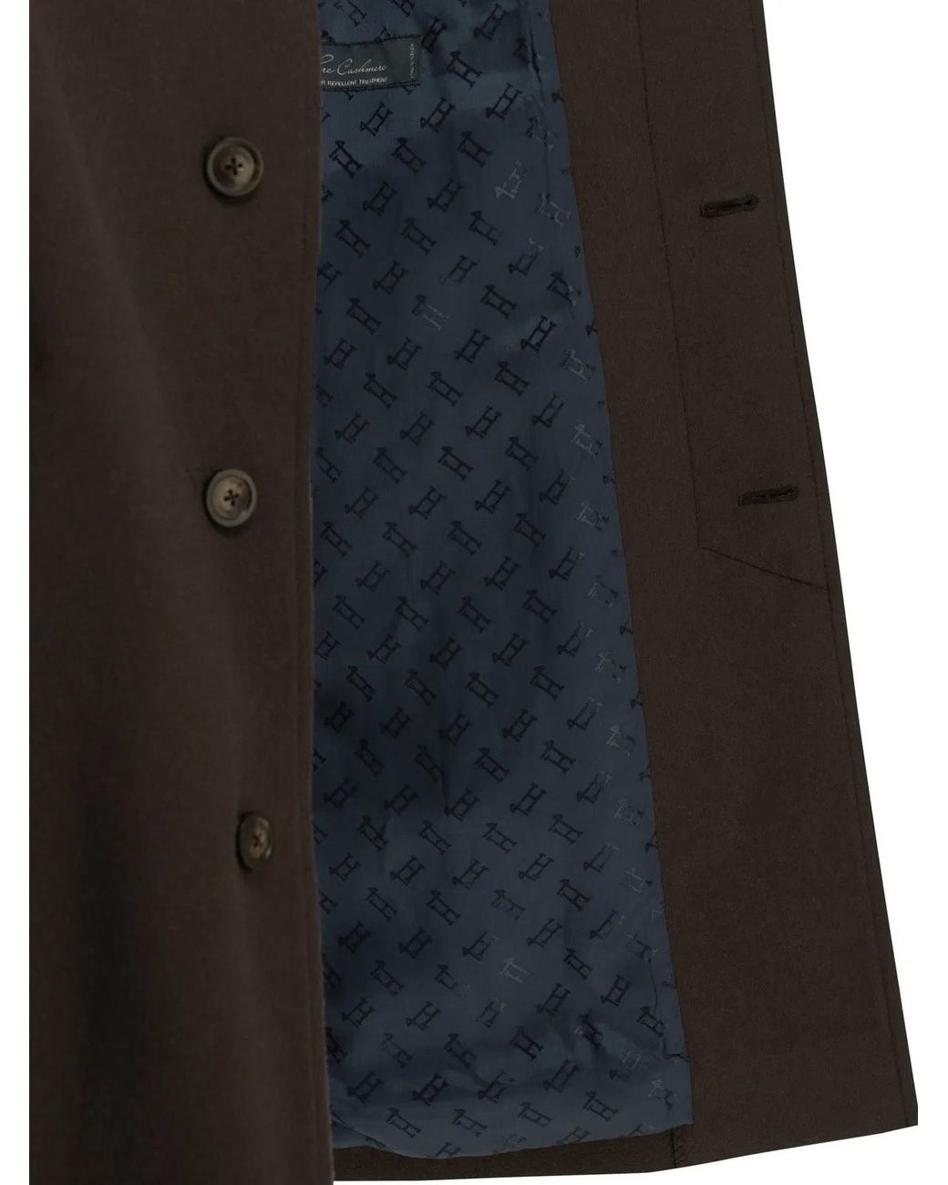 Herno Black Long Coat Made Of Pure Cashmere for men