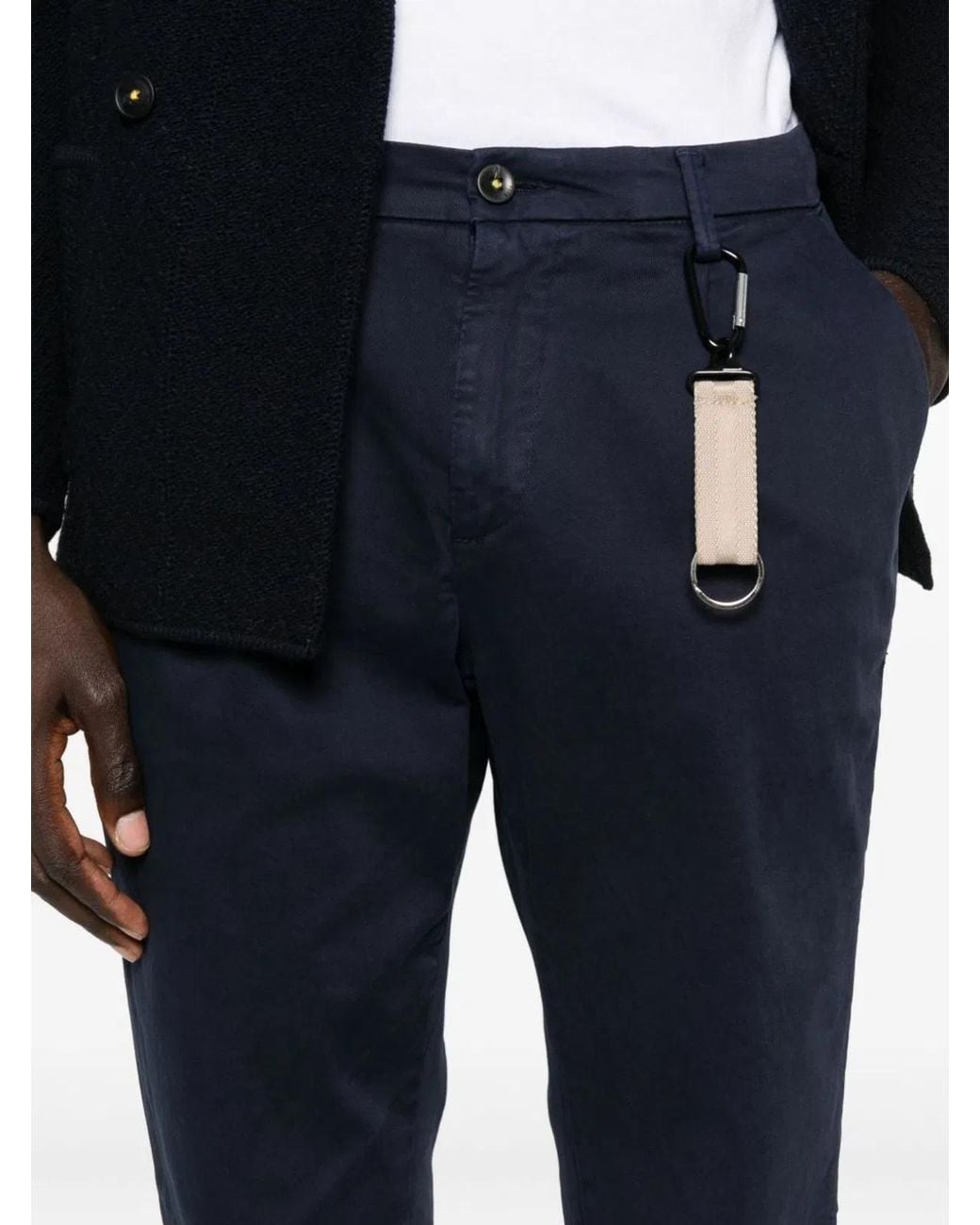 Manuel Ritz Blue Cotton Trousers for men