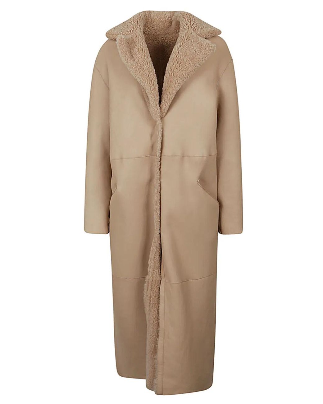 Enes Natural Allegra Leather Long Coat