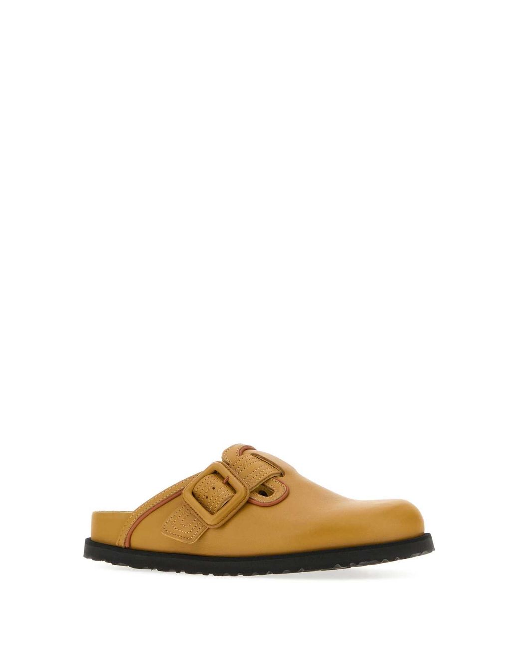 Birkenstock Brown Mustard Leather Boston Slippers