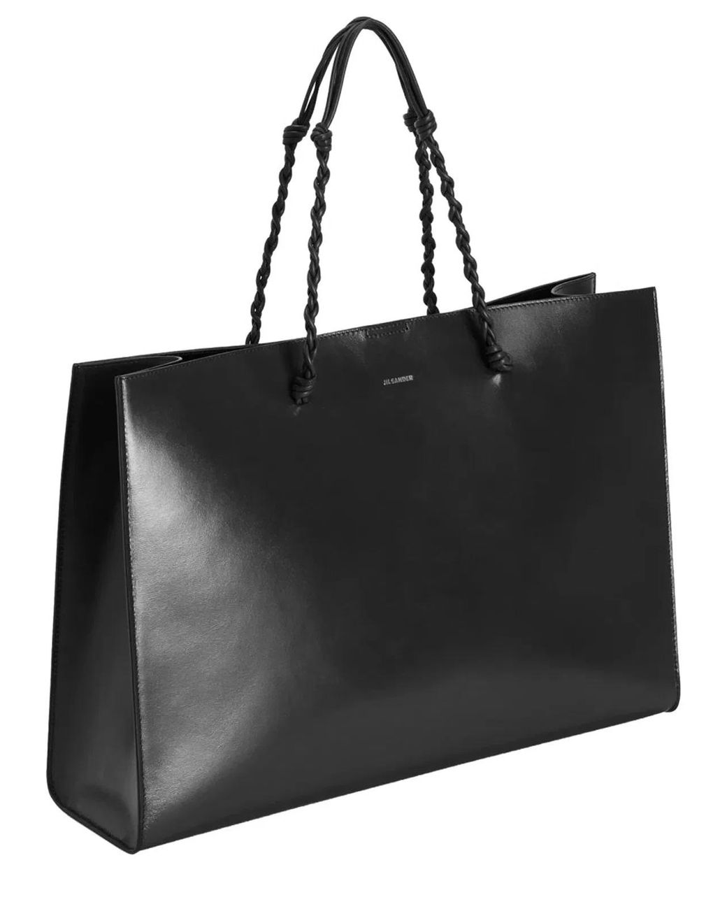 Jil Sander Black Leather Tote Bag