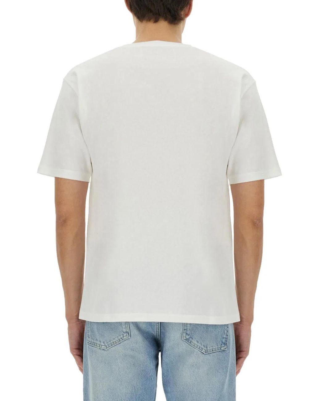 Valentino Gray Cotton Tshirt With Chez Print for men