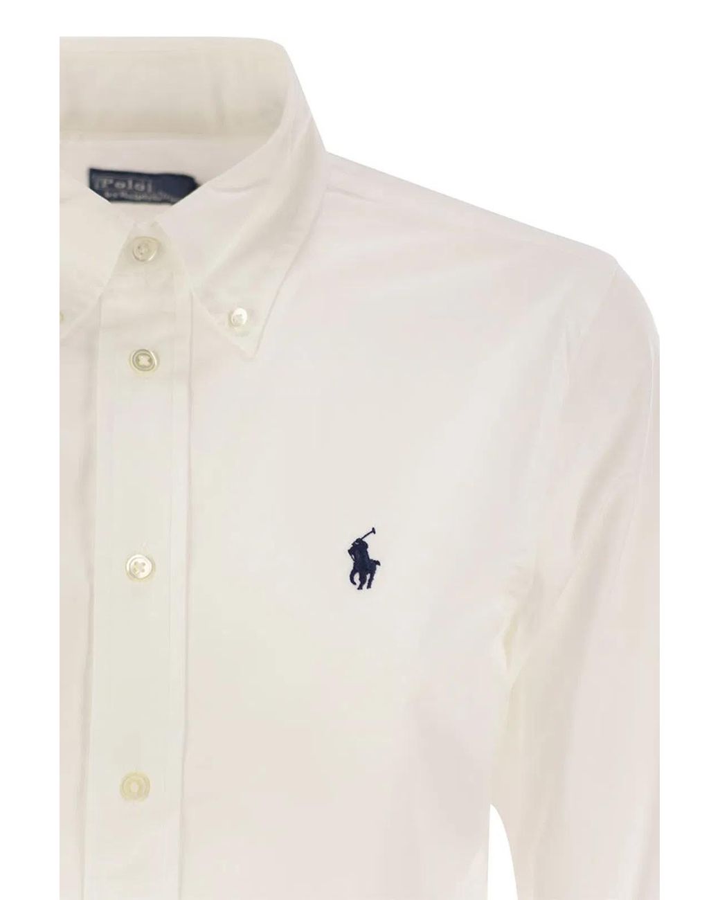 Polo Ralph Lauren White Ls Brkn St Long Sleeve Button Front Shirt