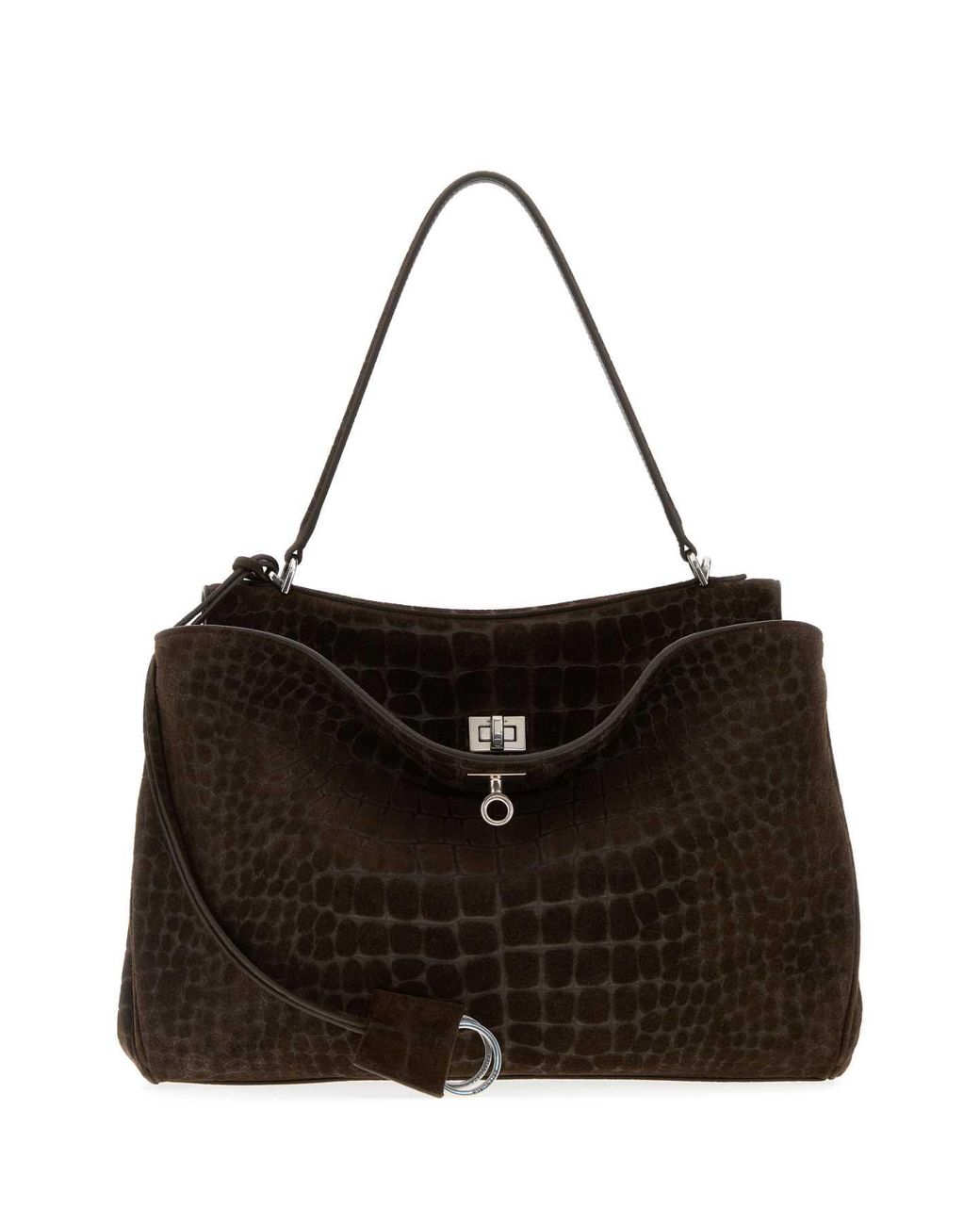 Balenciaga Black Suede Rodeo Handbag
