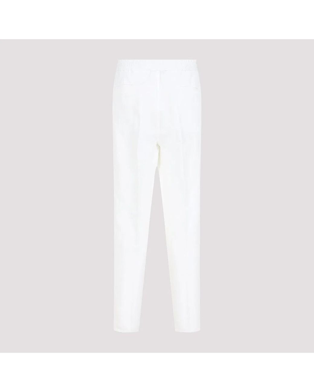 Brunello Cucinelli White Leisure Fit Trousers for men