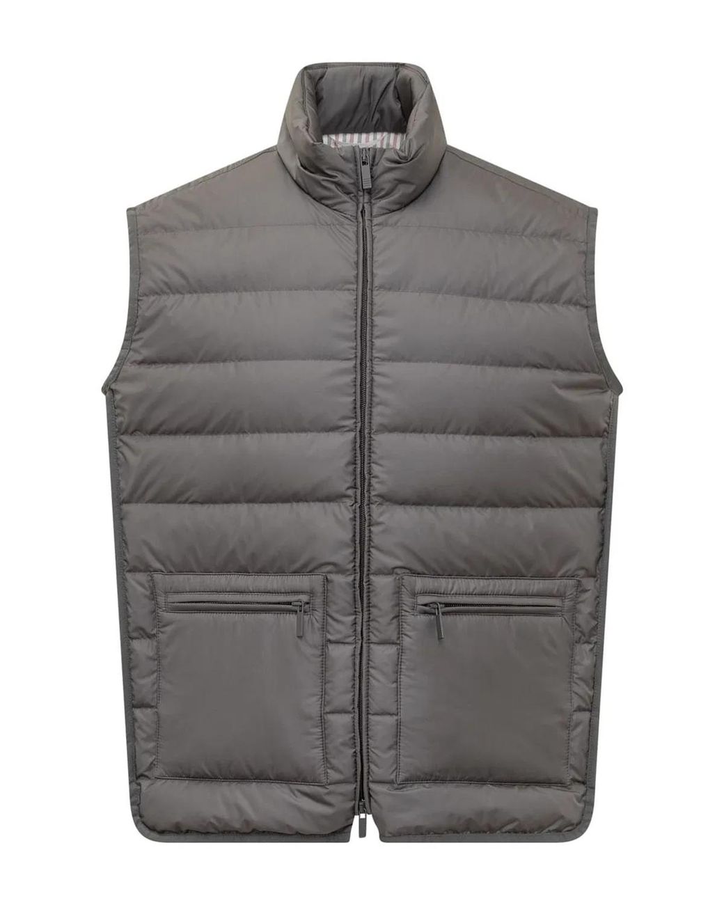 Thom Browne Gray Down Knit Vest for men