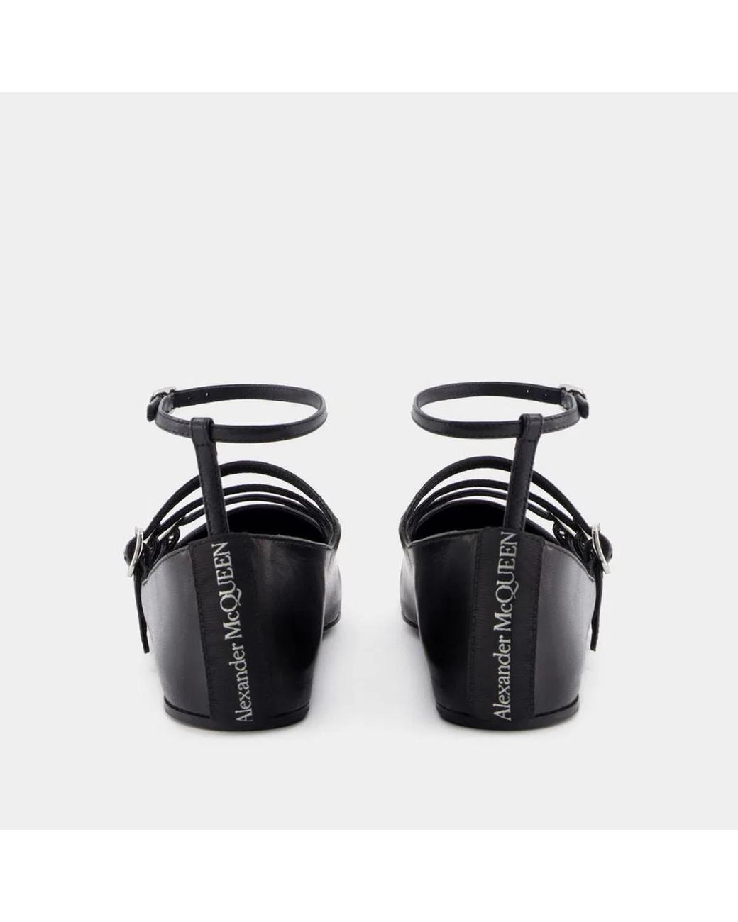 McQueen Black Cage Ballerinas
