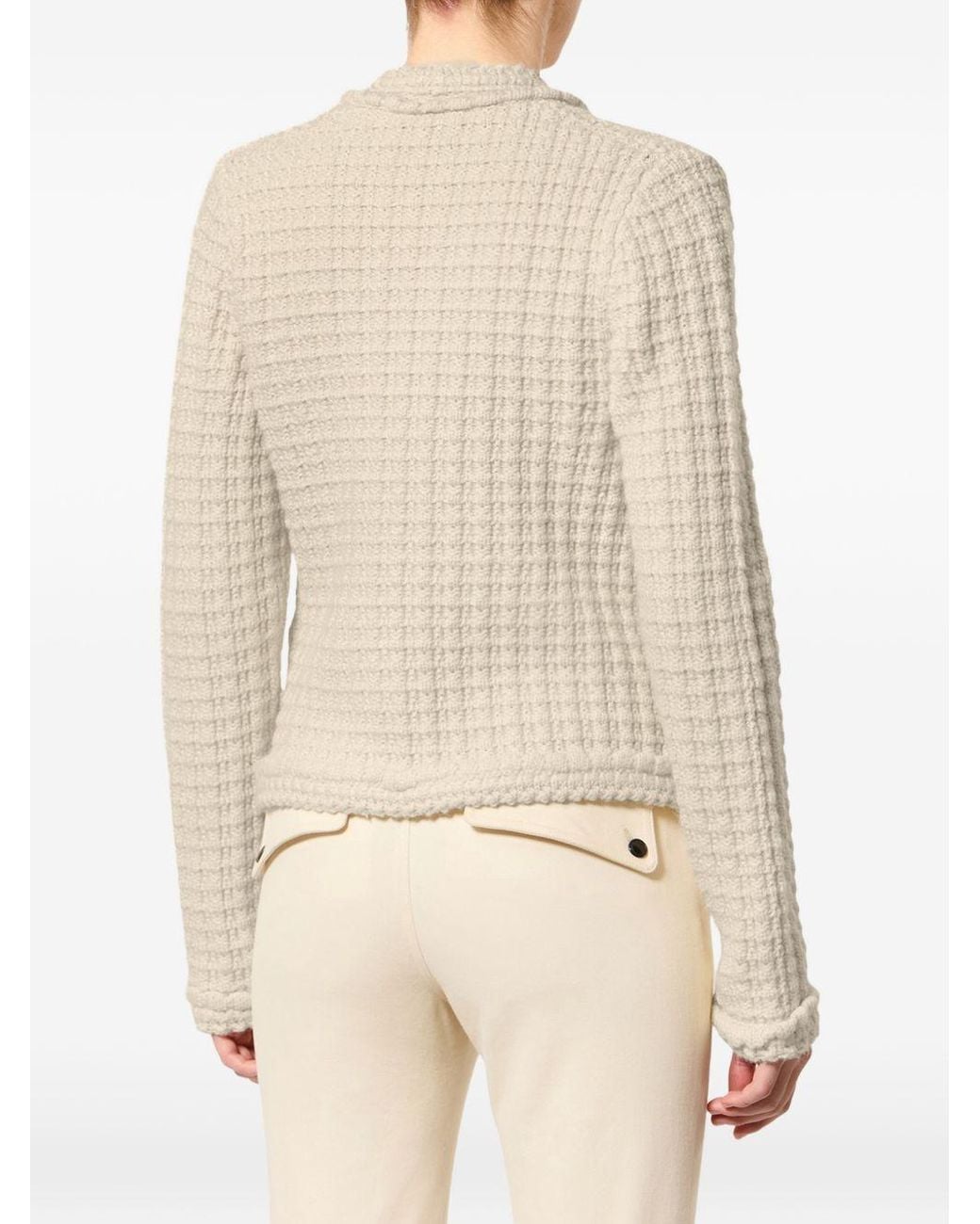 Isabel Marant Natural Hortense Waffle-Knit Wool-Blend Cardigan