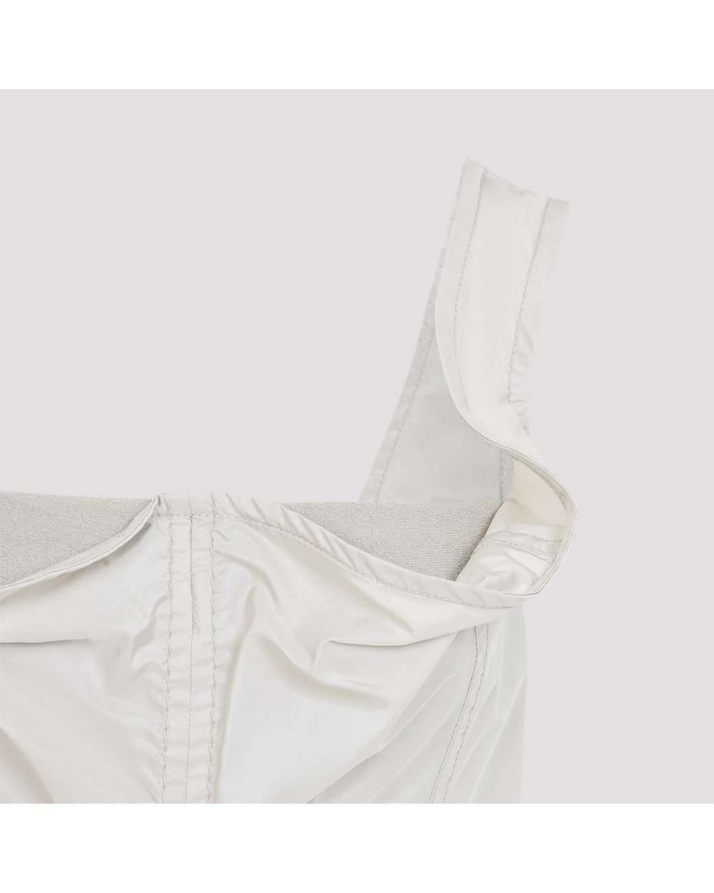 Bottega Veneta White Pearl Silk Taffeta Bustier Dress