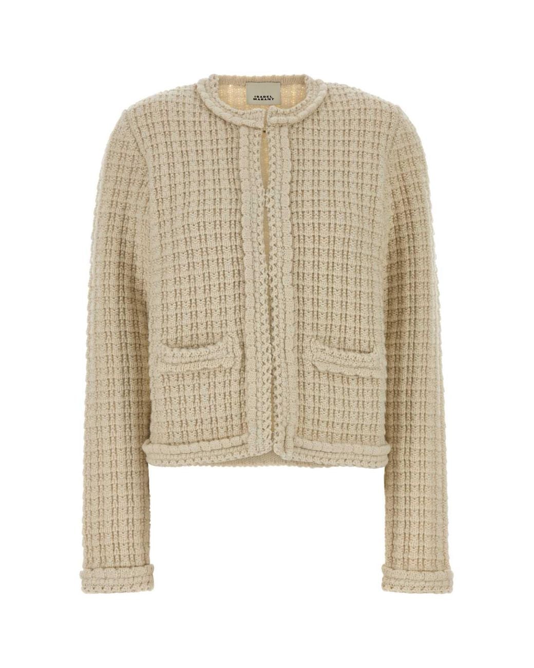 Isabel Marant Natural Sand Wool-Blend Hortense Cardigan
