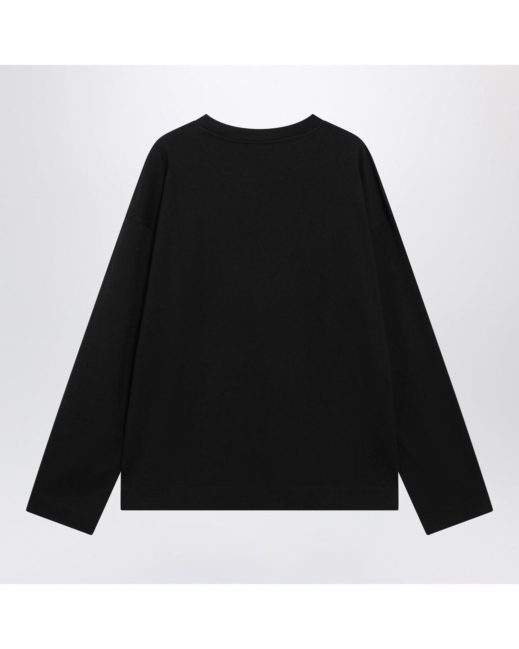 Dries Van Noten Black Long-Sleeve Cotton T-Shirt for men