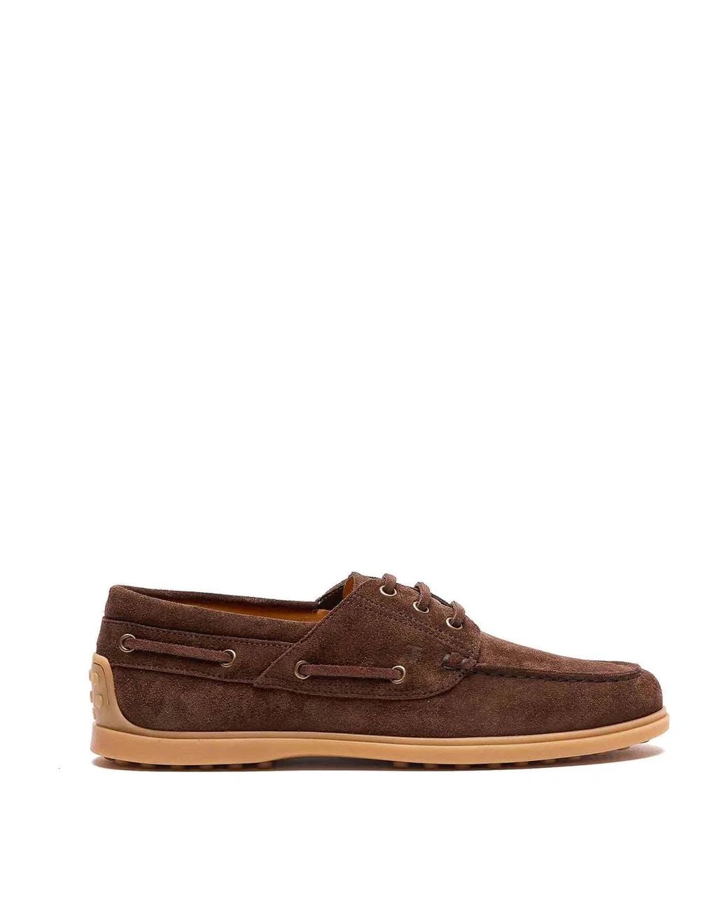 Tod's Brown Suede Boat Laofers for men