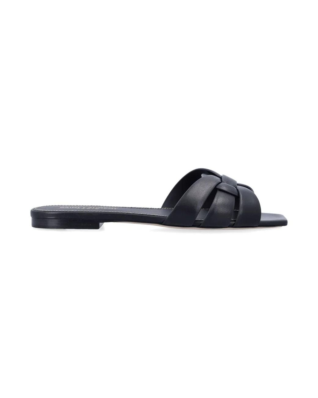 Saint Laurent Blue Solid Tribute Sandals