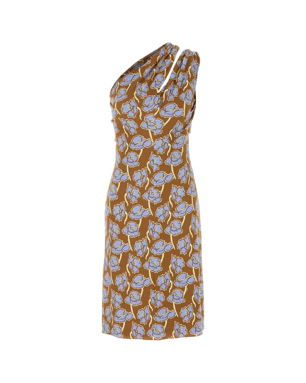 Versace White Cocktail Dress Stretch Crepe Jersey Print Poppies