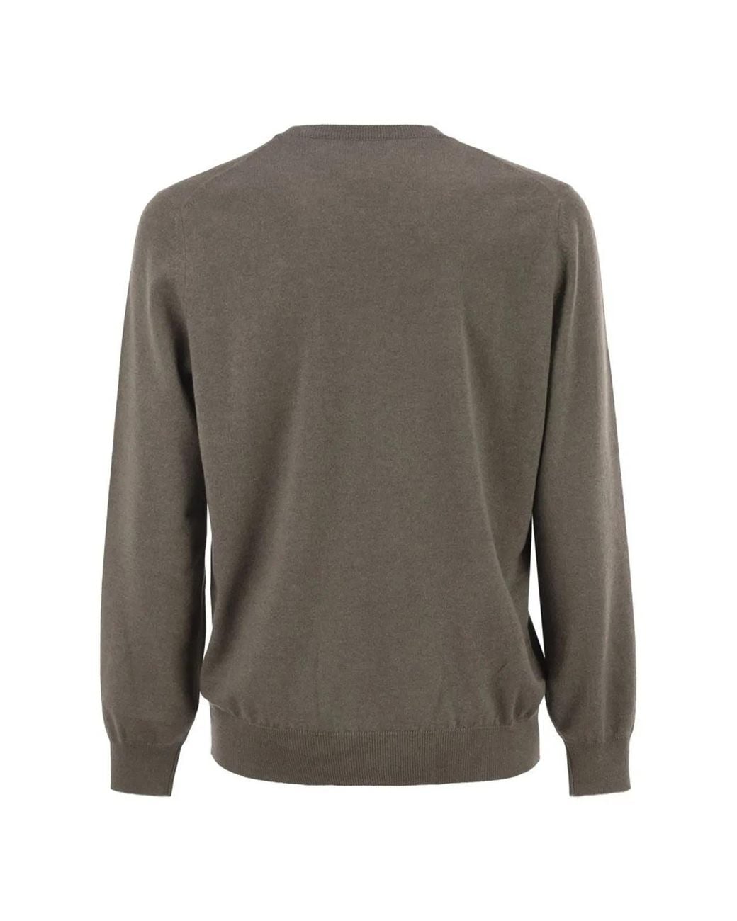 Brunello Cucinelli Gray Pure Cashmere Crew-Neck Sweater for men
