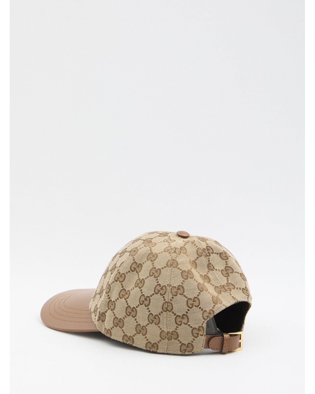 Gucci Natural Baseball Cap With Leather Visor