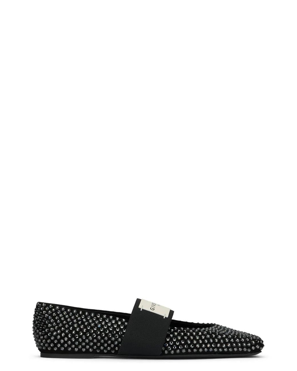 Givenchy Black Sliced Square Ballerinas With Rhinestones