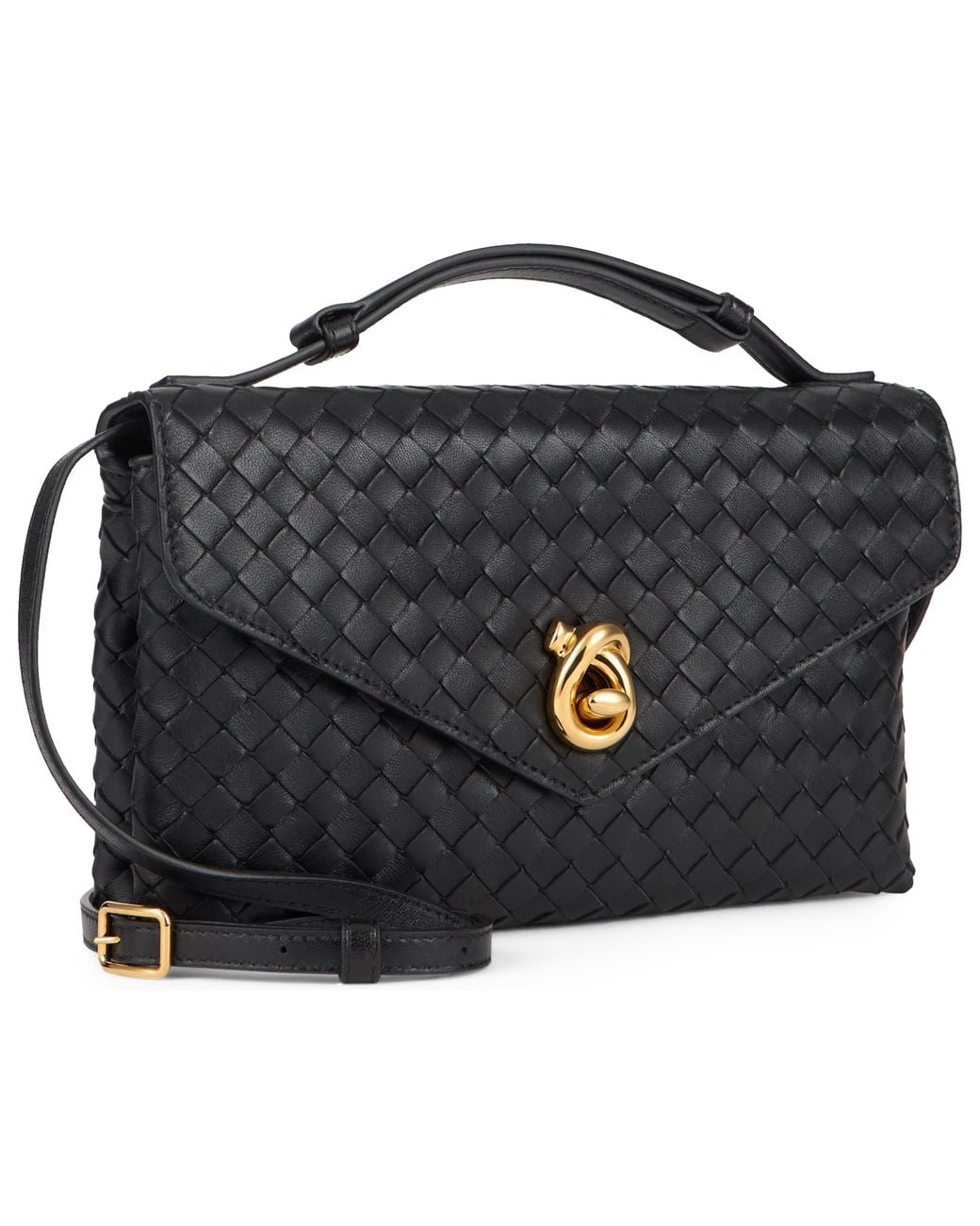 Bottega Veneta Black Knot Lock Shoulder Bag