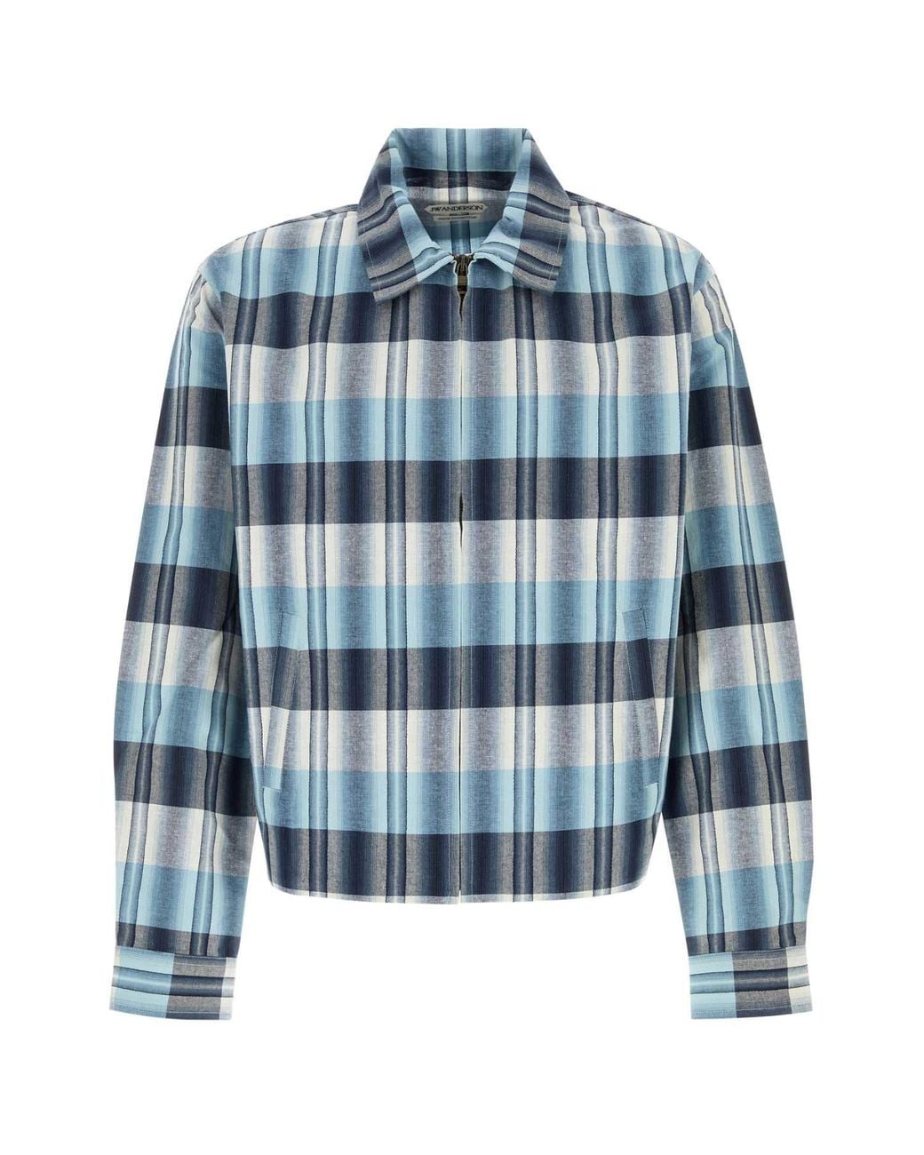 J.W. Anderson Blue Embroidered Cotton Shirt-Jacket for men