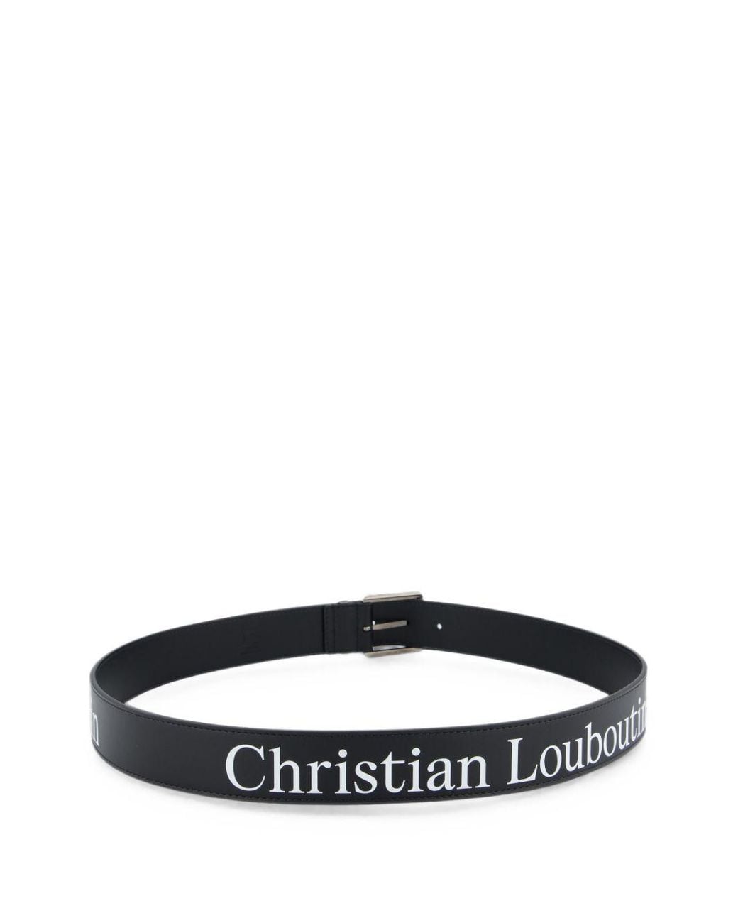Christian Louboutin White The Maxi Belt Leather Belt for men