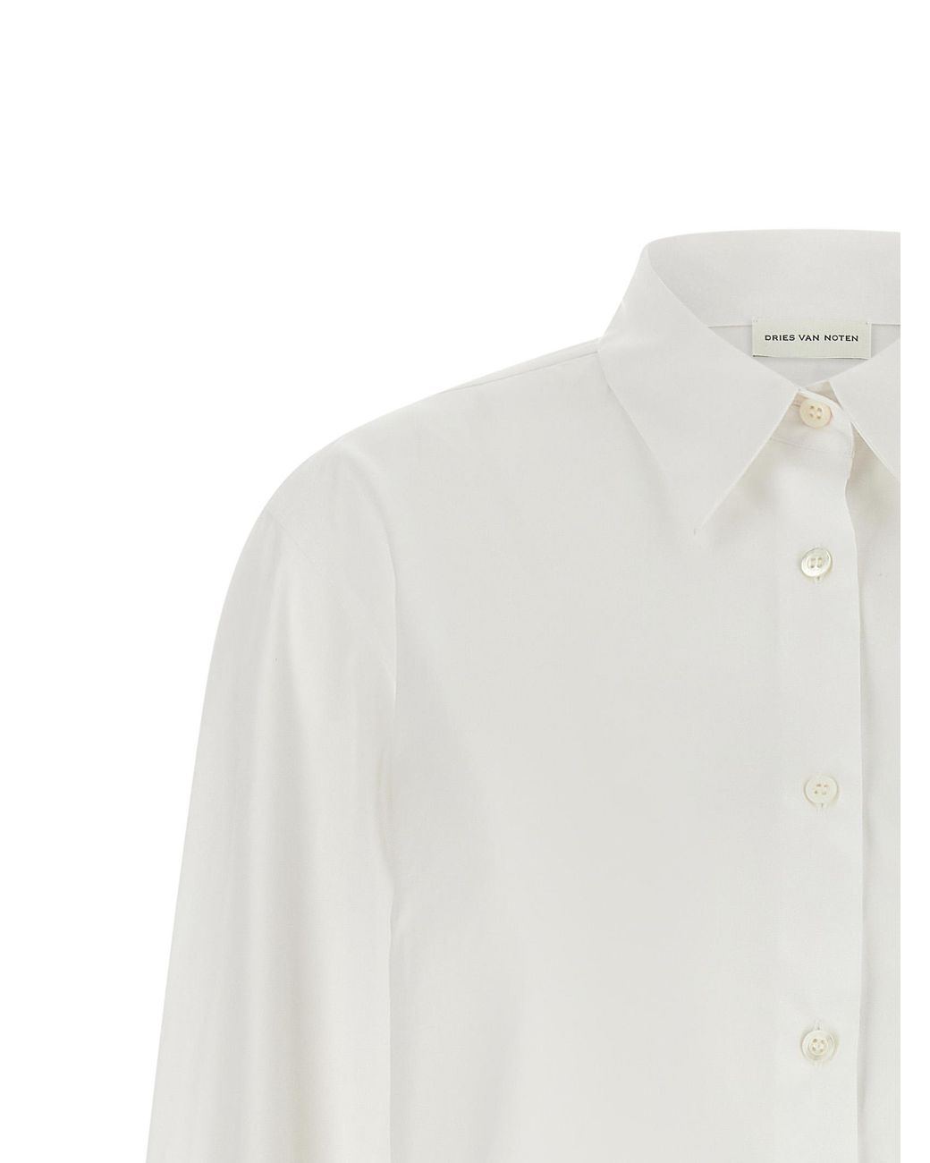 Dries Van Noten White Shirt With Embroidered Cuffs