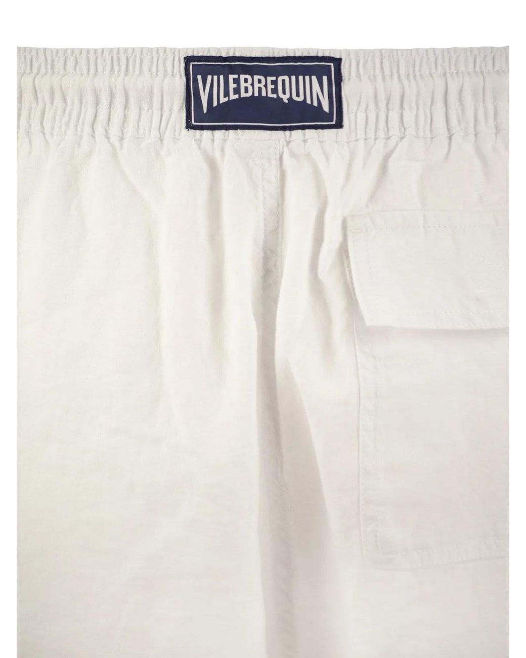 Vilebrequin White Linen Cargo Bermuda Shorts for men