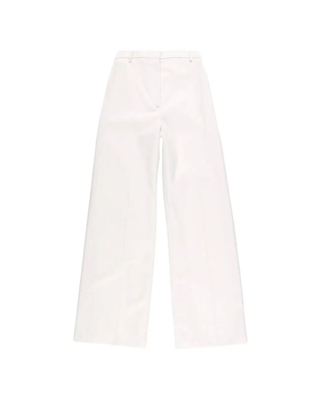 Nili Lotan White Rivers Wide Leg Raw Trousers