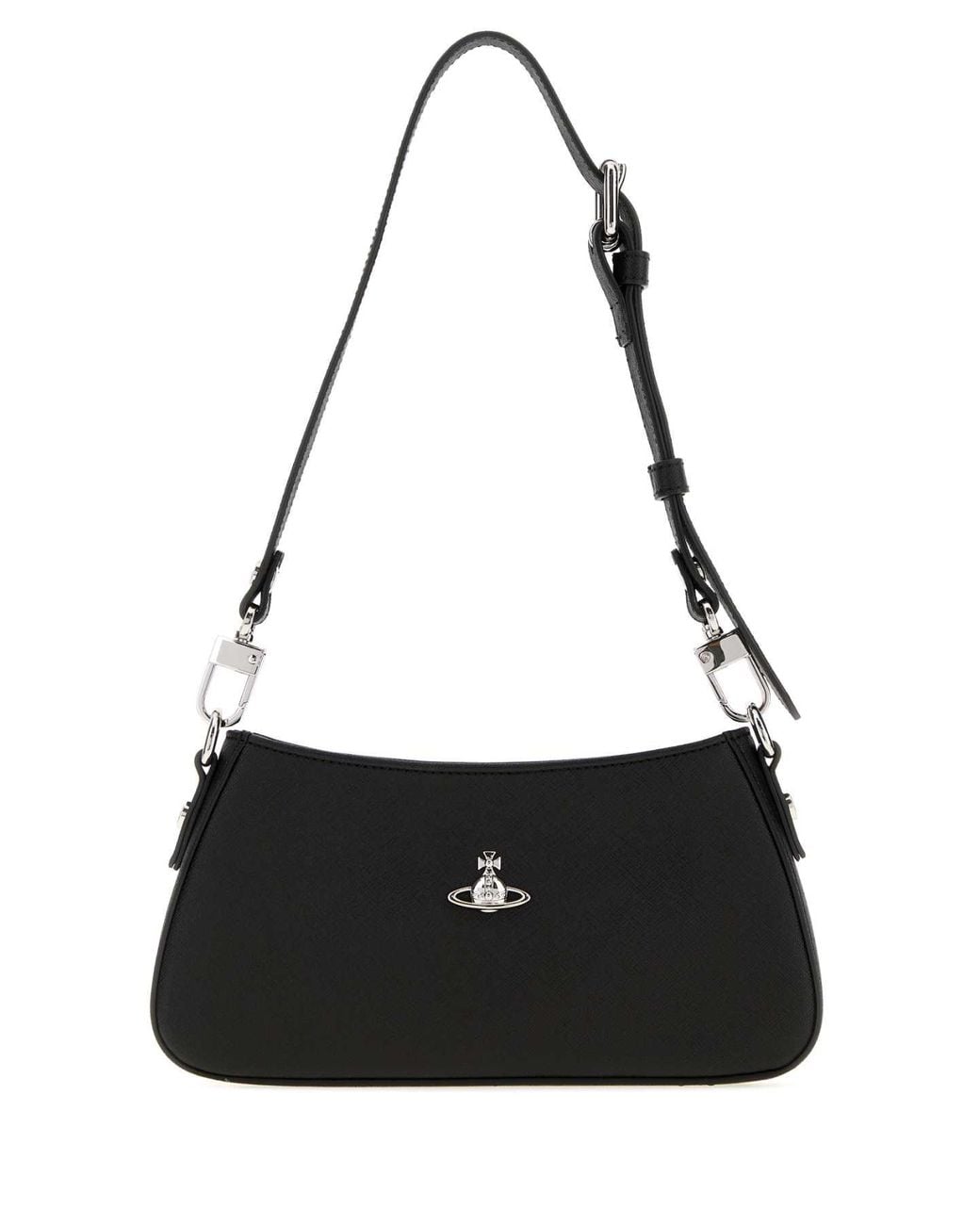 Vivienne Westwood Black Leather Tasha Shoulder Bag