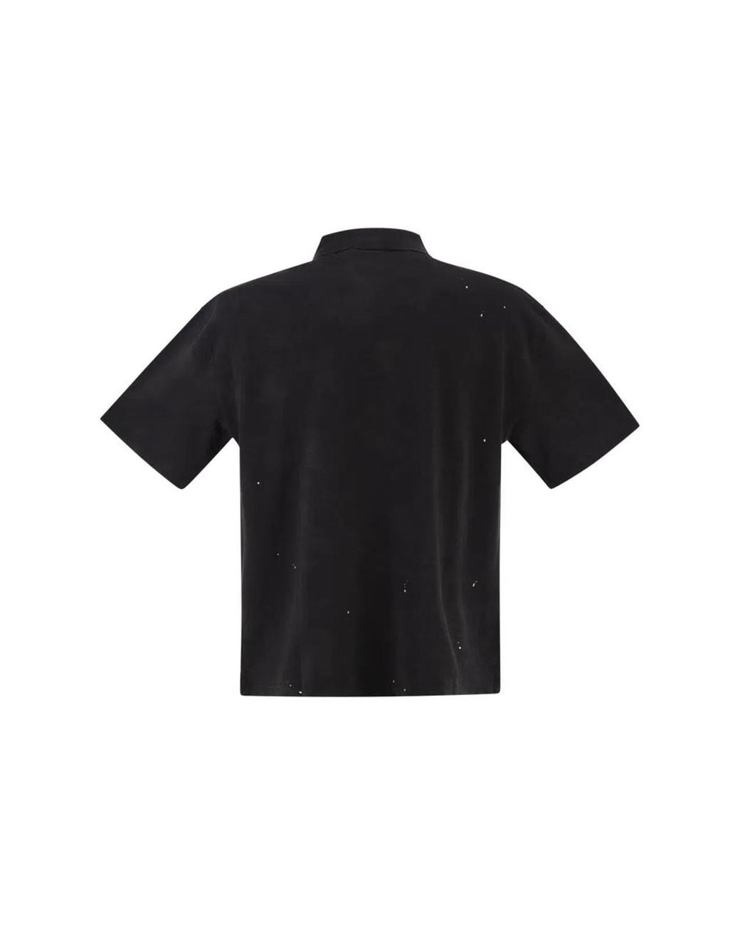 Carhartt Black Cotton Polo Shirt With Paint Splatter Details