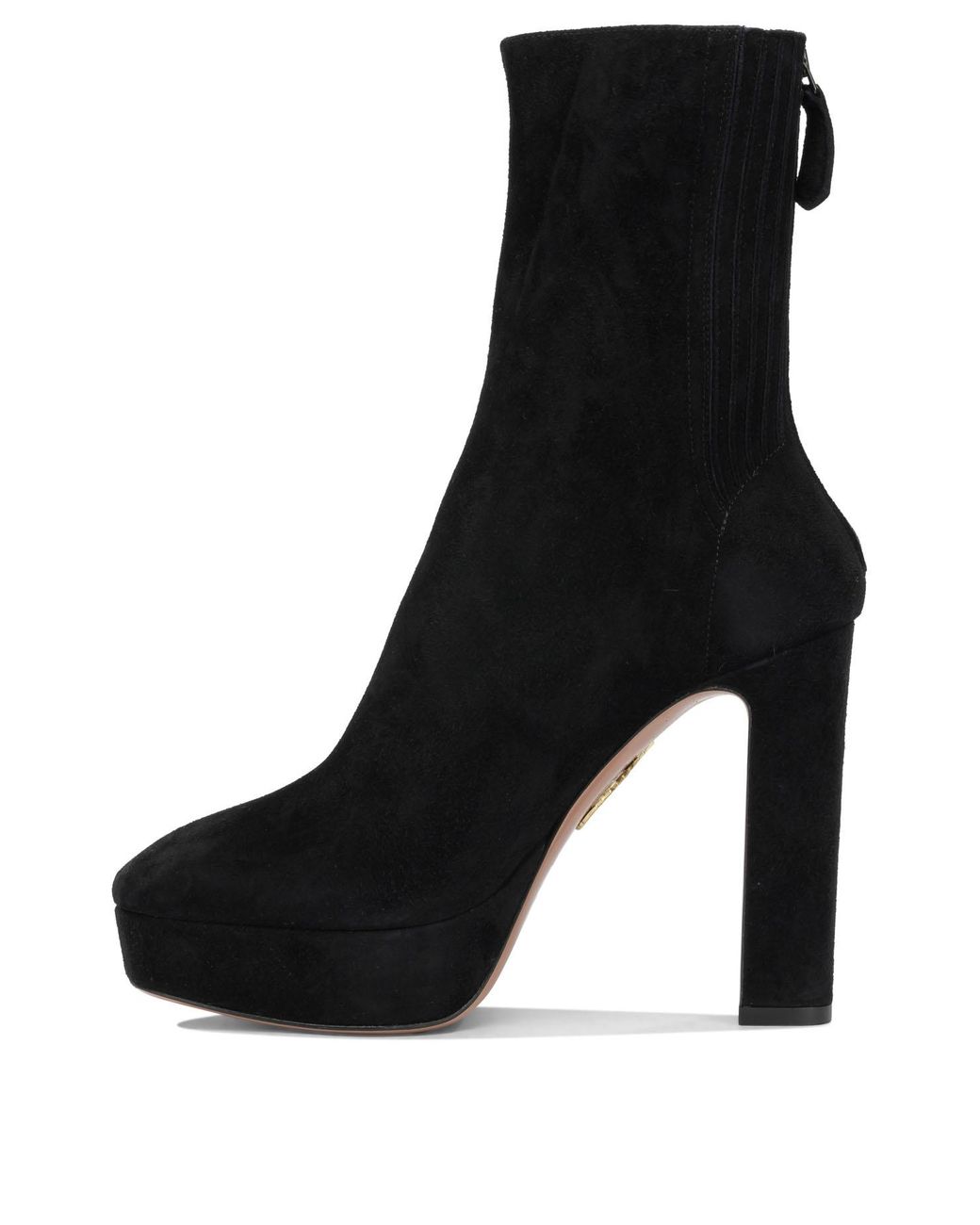 Aquazzura Black "Martine 110Mm" Ankle Boots With Zipper