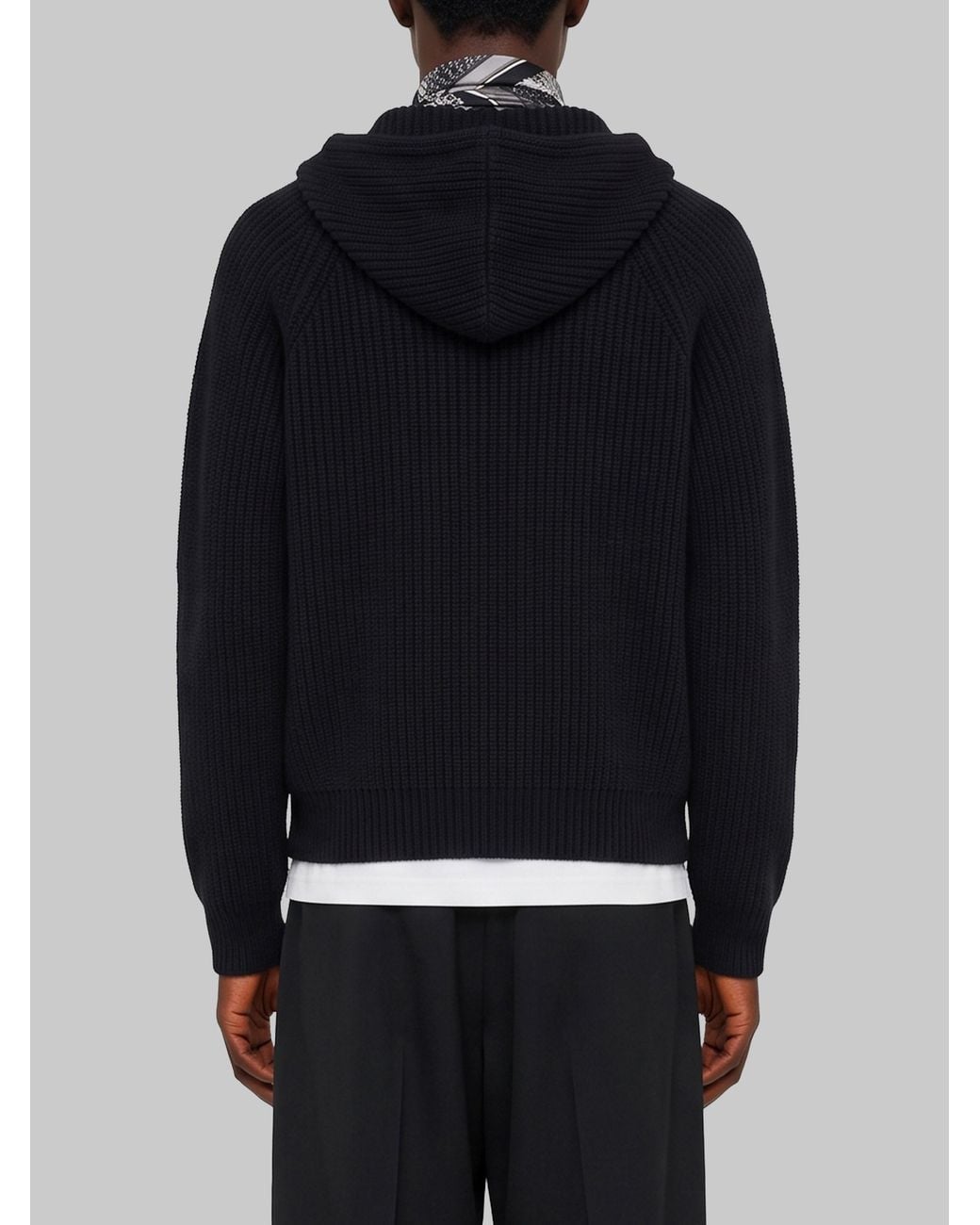 DUNST Black Hooded Knit Cardigan for men