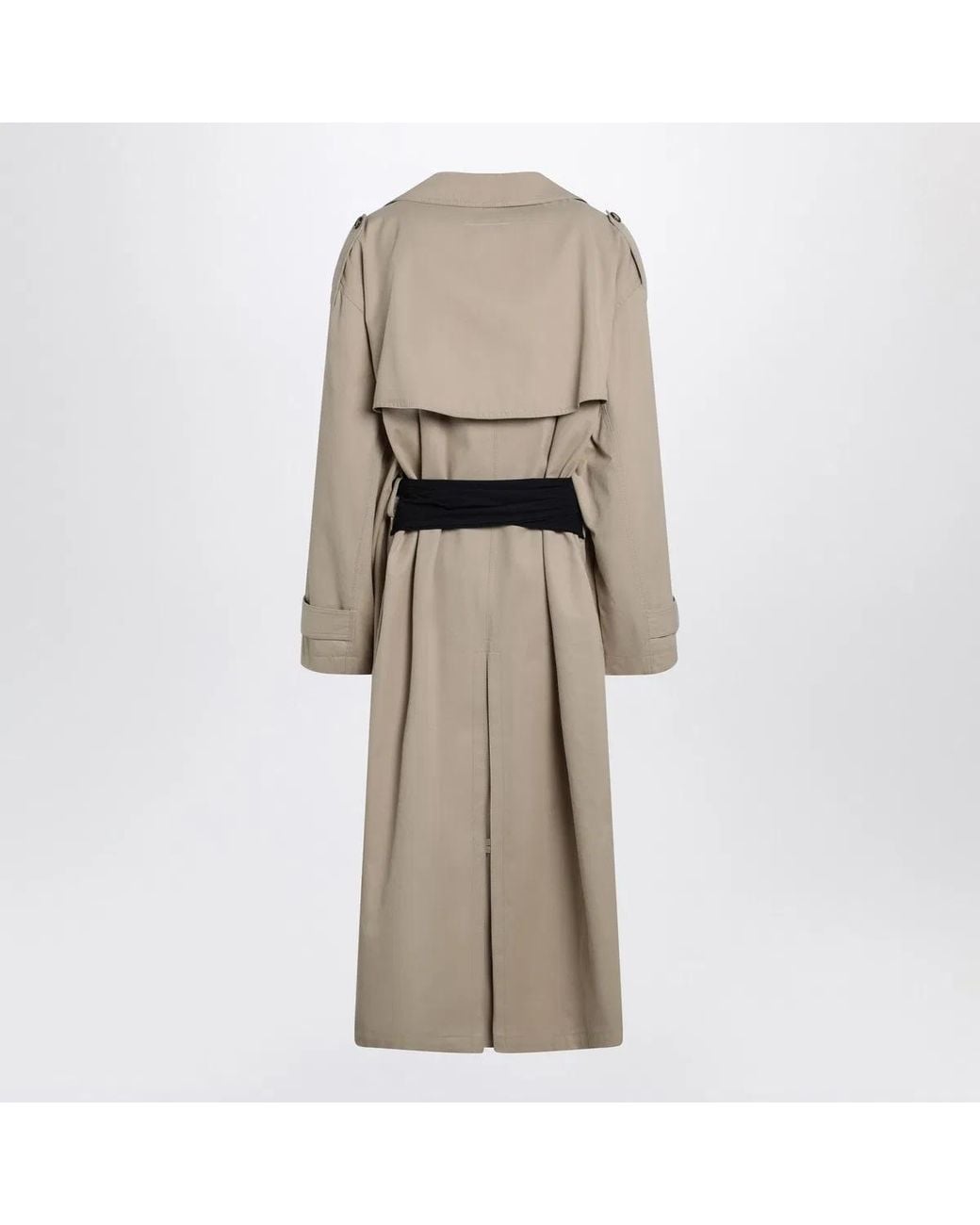 MM6 by Maison Margiela Natural Cotton Trench Coat With Gloves