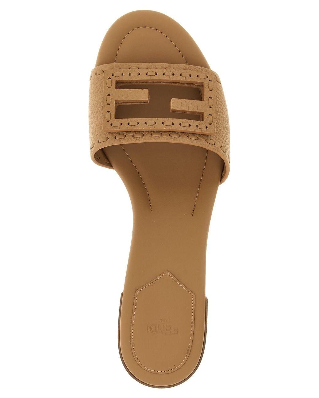 Fendi Natural 'Baguette' Slides
